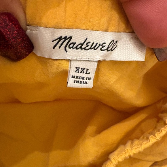 Madewell Flutter Sleeve Square Neck Mini Dress Yellow Size XXL - Picture 7 of 9